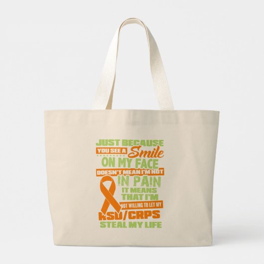 RSD CRPS-bewustzijn Grote Tote Bag (Achterkant)