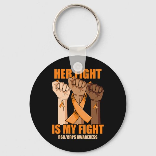 RSD CRPS Bewustzijn Haar gevecht is mijn vechthand Sleutelhanger (Voorkant)