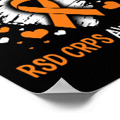 RSD CRPS Bewustzijn Haar Gevecht Oranje Lint Compl Poster (Hoek)