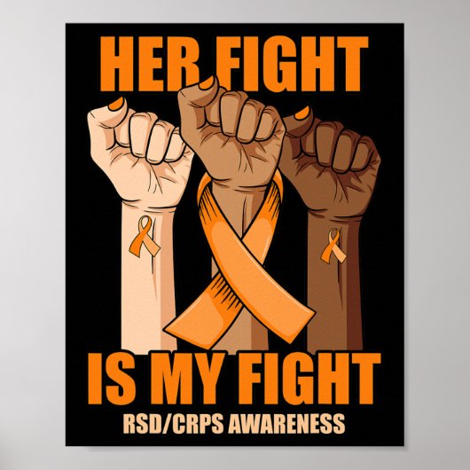 RSD CRPS Bewustzijn Haar Vecht Is Mijn Vecht Hand Poster (Voorkant)
