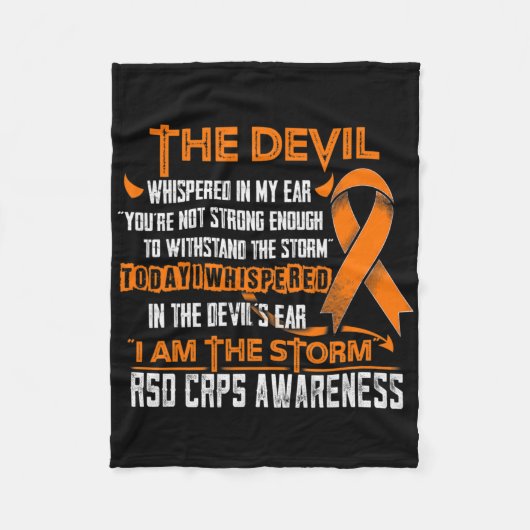 RSD CRPS Bewustzijn Ik Ben De Storm Duivel Fleece Deken (Voorkant)
