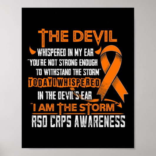 RSD CRPS Bewustzijn Ik Ben De Storm Duivel Poster (Voorkant)