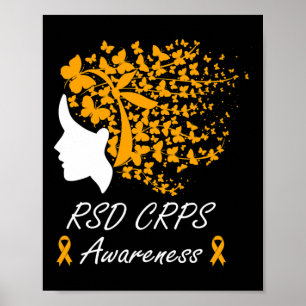 RSD CRPS Bewustzijn - Vrouwen Vlinders Haar Sinaas Poster
