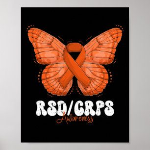 Rsd Crps-bewustzijnsmaand Oranje lint Vlinder Poster