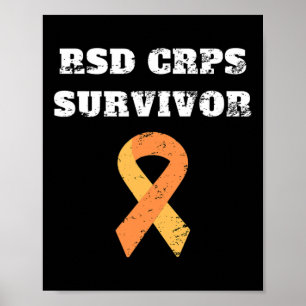 RSD CRPS Survivor Awareness Oranje Ribbon Retro VI Poster