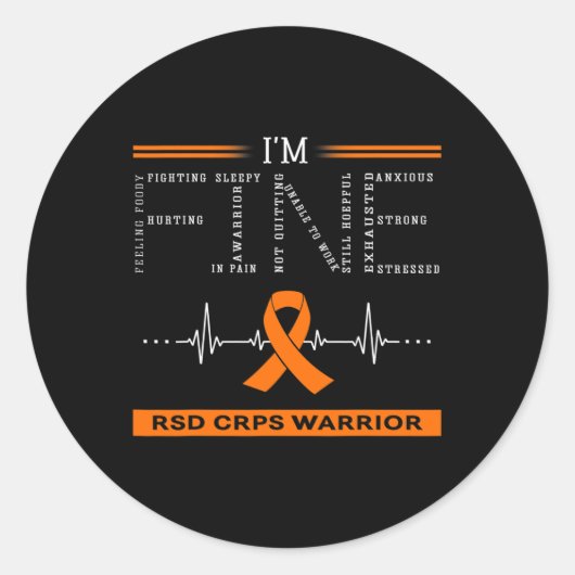 Rsd Crps Warrior I'm Fine  Ronde Sticker (Voorkant)