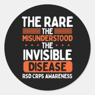Rsd Crps Warrior Oranje Lint Onzichtbare Ziekte C Ronde Sticker