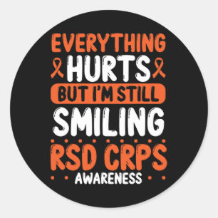 RSD CRPS Warrior Sinaasappel Lint Nog steeds gliml Ronde Sticker