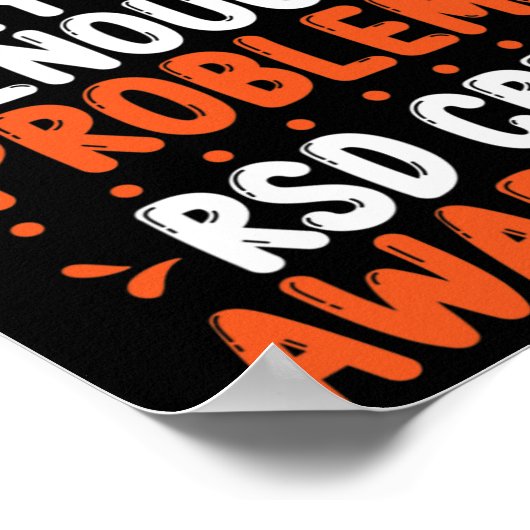 RSD CRPS Warrior Sinaasappel Lint op mijn zenuwen Poster (Hoek)