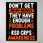 RSD CRPS Warrior Sinaasappel Lint op mijn zenuwen  Poster (Voorkant)