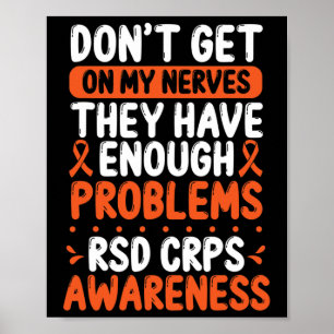 RSD CRPS Warrior Sinaasappel Lint op mijn zenuwen Poster