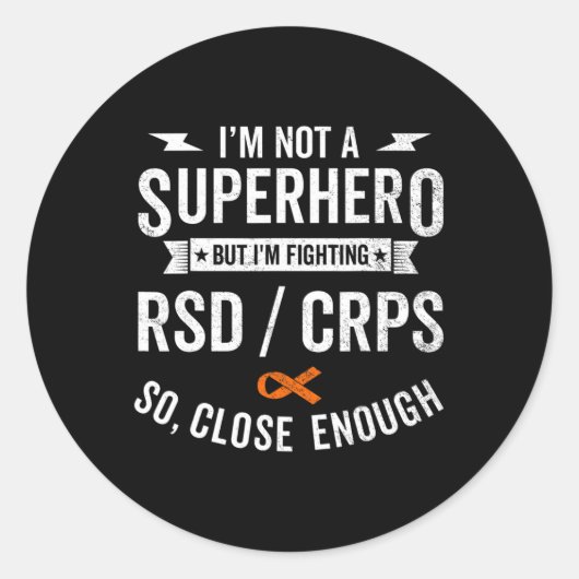 RSD CRPS Warrior Survivor Awareness Support Sinaas Ronde Sticker (Voorkant)