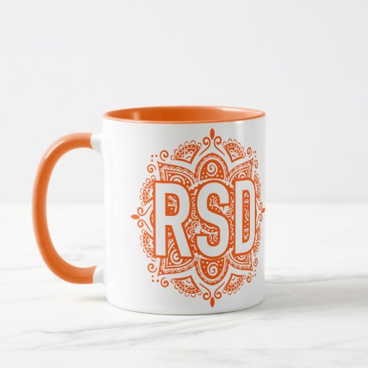 RSD Mandala Oranje handvat met RSD Sisters Ribbon Mok (Links)