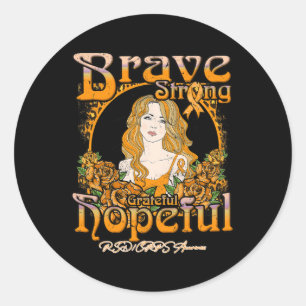RSDCRPS Bewustzijn Dappere Sterke Dankbaar - Hoopv Ronde Sticker