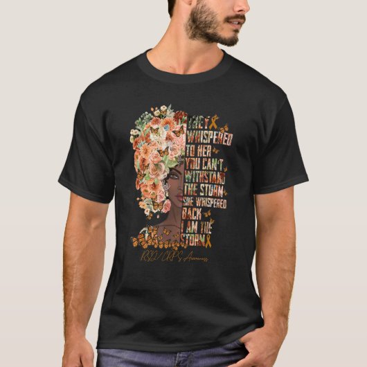 RSDcrps Bewustzijn Zwart Meisje Bloem Sinaasappel T-shirt (Voorkant)