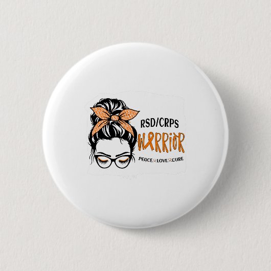 RSDCRPS Warrior Awareness Support Squad Messy Bun Ronde Button 5,7 Cm (Voorkant)