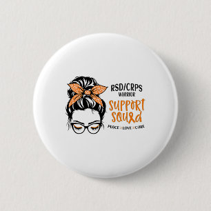 RSDCRPS Warrior Awareness Support Squad Messy Bun Ronde Button 5,7 Cm