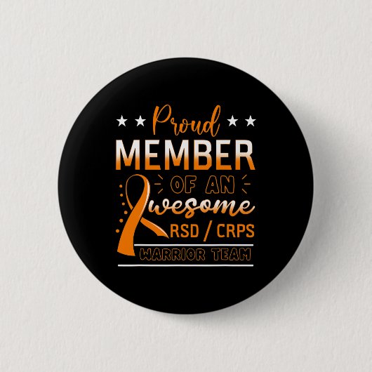 RSDCRPS Warrior Team Oranje Complex Regional Pain Ronde Button 5,7 Cm (Voorkant)