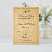  RSP-kaarten voor Black Damask Wedding RSVP Kaartje (Staand voorkant)
