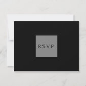 RSPV elegante zwart en grijs eenvoudige bruiloft u RSVP Kaartje (Voorkant)