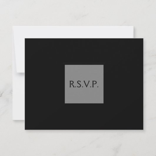 RSPV elegante zwart en grijs eenvoudige bruiloft u RSVP Kaartje (Voorkant)