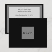 RSPV elegante zwart en grijs eenvoudige bruiloft u RSVP Kaartje (Voorkant / Achterkant)