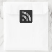 RSS FEED BAR CODE Logo Barcode Patroonontwerp Vierkante Sticker (Tas)