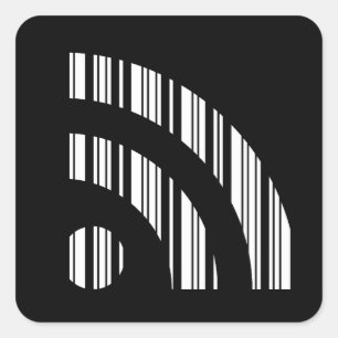 RSS FEED BAR CODE Logo Barcode Patroonontwerp Vierkante Sticker