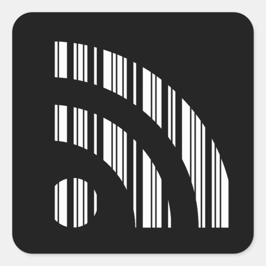RSS FEED BAR CODE Logo Barcode Patroonontwerp Vierkante Sticker (Voorkant)