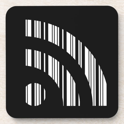 RSS FEED BAR CODE Logo Barcodepatroonontwerp Drankjes Onderzetter (Voorkant)