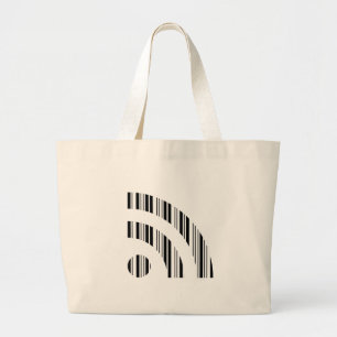 RSS FEED BAR CODE Logo Barcodepatroonontwerp Grote Tote Bag