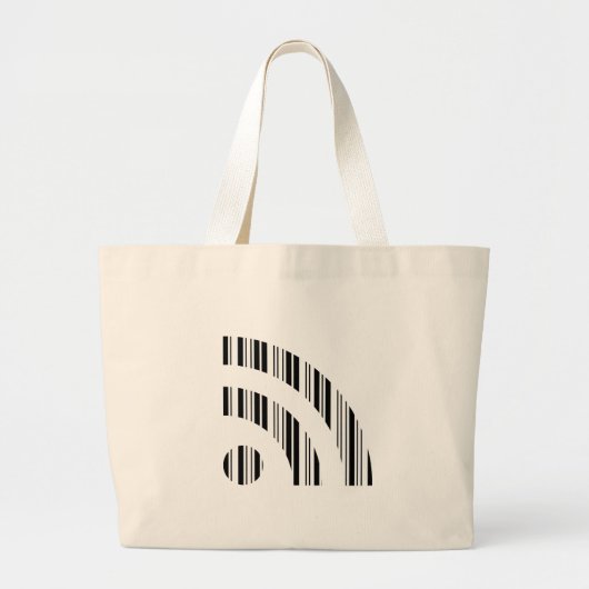 RSS FEED BAR CODE Logo Barcodepatroonontwerp Grote Tote Bag (Voorkant)