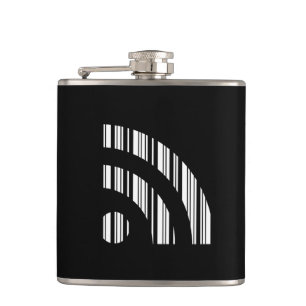 RSS FEED BAR CODE Logo Barcodepatroonontwerp Heupfles
