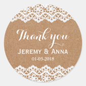 Rstic lace bruiloft sticker (Voorkant)