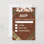 Rstic Wood Glitter Gold Bright Bulb Light RSVP Kaartje (Voorkant)