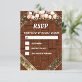 Rstic Wood Glitter Gold Bright Bulb Light RSVP Kaartje (Staand voorkant)