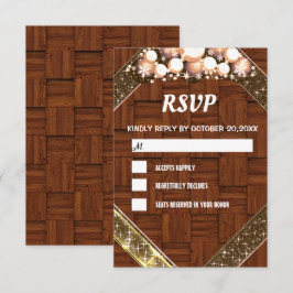 Rstic Wood Glitter Gold Bright Bulb Light RSVP Kaartje