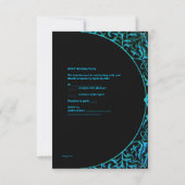 RSVP 15e Quinceanera Aqua Blue Blauwgroen Zwarte D (Achterkant)