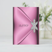 RSVP 21e Verjaardagsfeest Roze Zijde Diamanten Juw (Staand voorkant)
