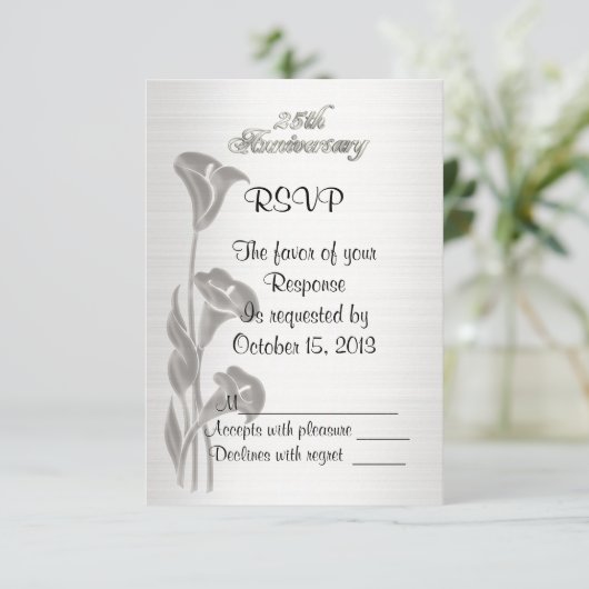 RSVP 25e bruiloft Kaart (Staand voorkant)