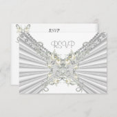 RSVP 25e verjaardag Witte Zilveren Parel Sieraden  (Voorkant / Achterkant)