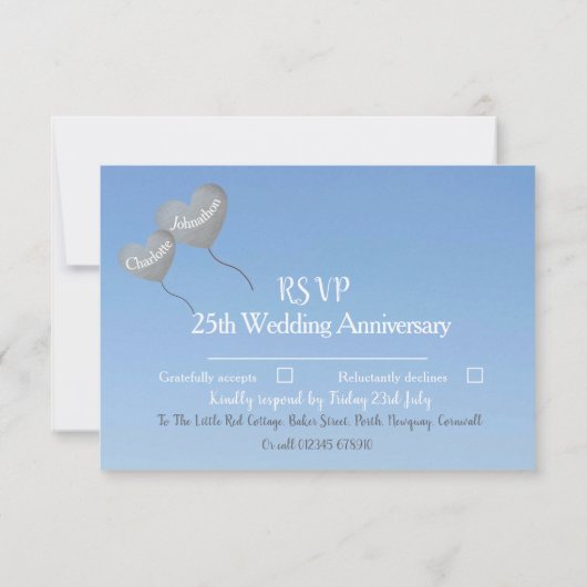 RSVP 25e zilveren trouwdag (Achterkant)