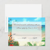 RSVP-2 Exotisch strand RSVP Kaartje (Voorkant / Achterkant)