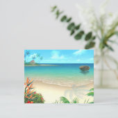 RSVP-2 Exotisch strand zonder vellum RSVP Kaartje (Staand voorkant)