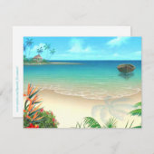 RSVP-2 Exotisch strand zonder vellum RSVP Kaartje (Voorkant / Achterkant)