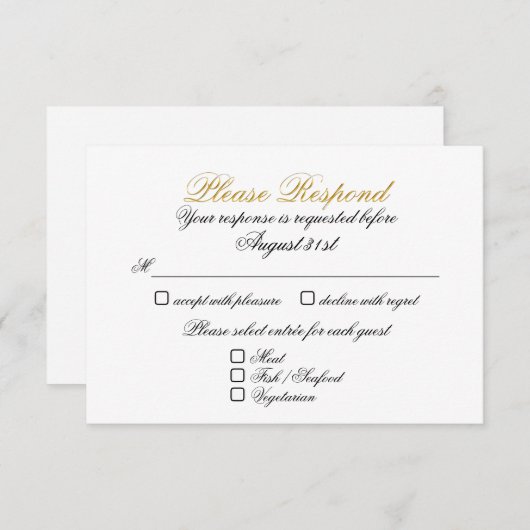 RSVP 2 Goudkleurige Ingang (Voorkant / Achterkant)