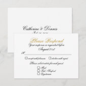 RSVP 2 Goudkleurige Ingang Kaartje (Voorkant / Achterkant)