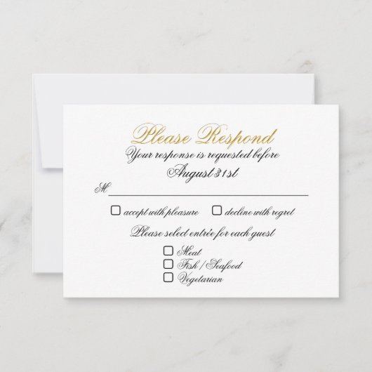 RSVP 2 Ingang Nep Goud Kaartje (Voorkant)