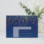 RSVP 2 marineblauw en Confetti gouden honden (Staand voorkant)