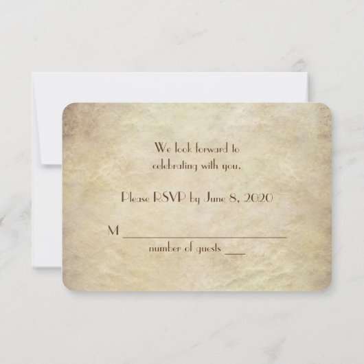 RSVP-35e vernliewing huwelijksgeloften Kaart (Achterkant)